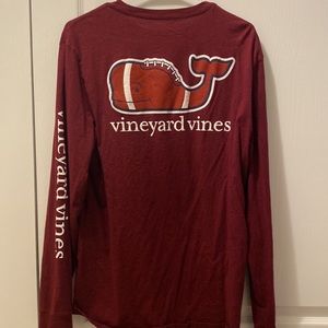 NEW! Maroon Vineyard Vines Football Lover : Long-sleeve T-shirt size M